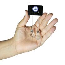 Brinco corrente bruto cristal - encastoado prata 925 Brinco corrente bruto cristal - encastoado prata 925