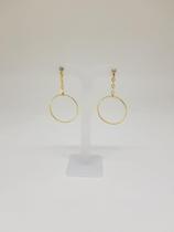 Brinco corrente circulo banhado a Ouro Marés