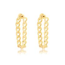 Brinco Corrente Com Fecho Encaixe Folheado A Ouro 18k Brinco Corrente Com Fecho Encaixe Folheado A Ouro 18k