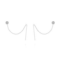 Brinco Correntinha Com Ponto De Luz Prata