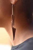 Brinco Couro Raios Marrom Claro