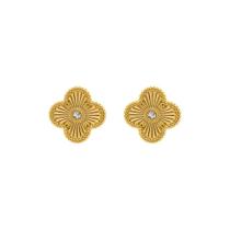 Brinco Cravejado Inspiração Alhambra Banhado em Ouro 18k Brinco Cravejado Inspiração Alhambra Banhado em Ouro 18k