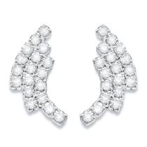 Brinco Cravejado Strass Cristal Banhado a Prata Brinco Cravejado Strass Cristal Banhado a Prata