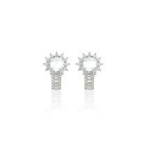 Brinco Cristal London Zircônia Azul em Prata 925