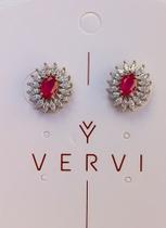 Brinco cristal Ruby zirconia Brinco cristal Ruby zirconia