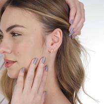 Brinco Cruz Cravejado de Zircônia Cristal Banhada a Ouro 18K