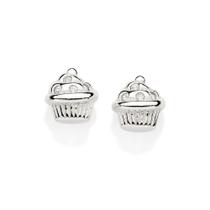 Brinco cupcake de prata 925 BRANCO 820161 Rommanel Brinco cupcake de prata 925 BRANCO 820161 Rommanel