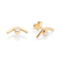 Brinco curvado banhado a ouro BRANCO 527424 Rommanel