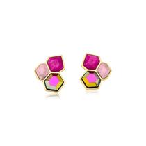 Brinco cuts rodocrosita feld pink