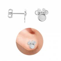 Brinco Da Minnie PRI Style Folheado A Prata Antialérgico