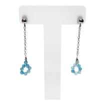 Brinco de Aço com corrente e Amazonita Natural Brinco de Aço com corrente e Amazonita Natural