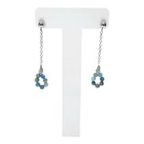 Brinco de Aço e Corrente e Apatita Natural Facetada Brinco de Aço e Corrente e Apatita Natural Facetada