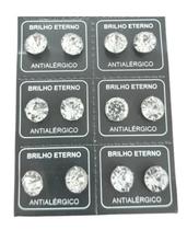 Brinco De Aço Inox Kit Com 6 Pares (12 Unidades) 8Mm Brinco De Aço Inox Kit Com 6 Pares (12 Unidades) 8Mm
