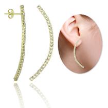 Brinco De Arco Com Strass PRI Style Folheado A Ouro 18K Antialérgico Brinco De Arco Com Strass PRI Style Folheado A Ouro 18K Antialérgico