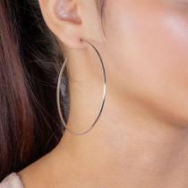 Brinco de Argola 6,5cm em Aço Cirúrgico Antialérgico