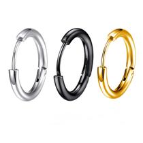 Brinco de argola Aço Inox 10mm 12mm 14mm 16mm 18mm 20mm Masculino Feminino Articulada 1 par Brinco de argola Aço Inox 10mm 12mm 14mm 16mm 18mm 20mm Masculino Feminino Articulada 1 par