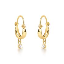 Brinco De Argola c/ Cristal Folheado A Ouro18k Antialérgico