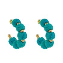 Brinco de argola carol bolas azul