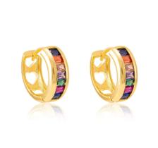 Brinco de argola com pedras Brinco de argola com pedras