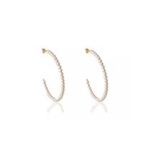 Brinco de Argola com Pérolas Pequenas Folheado em Ouro 18k