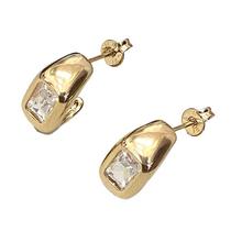 Brinco De Argola Com Zirconia Folheado A Ouro Brinco De Argola Com Zirconia Folheado A Ouro