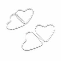 Brinco de Argola Coração Fino 2cm Prata 925 - Amaré Joias