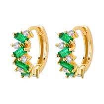 Brinco De Argola De Aço Inoxidável Com Zircônia Arco-Íris Para Mulheres E Meninas, Joia De Luxo Para Brinco De Argola De Aço Inoxidável Com Zircônia Arco-Íris Para Mulheres E Meninas, Joia De Luxo Para