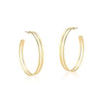 Brinco de argola dupla folheado em ouro 18k