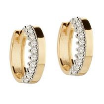 Brinco de Argola em Ouro 18k 12mm Com Diamantes