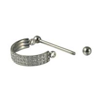 Brinco De Argola Em Titânio Banhado a Ouro 18K Com Micro Zircônia, Joia De Piercing De 3 Camadas