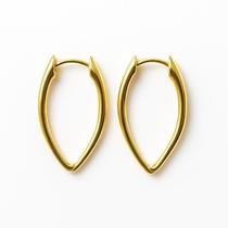 Brinco de Argola Feminino Dourado Formato Gota Médio
