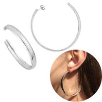 Brinco de argola grande de chapa larga em aço círurgico Brinco de argola grande de chapa larga em aço círurgico