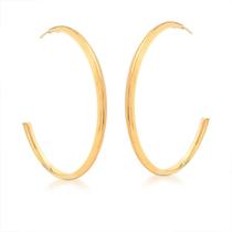 Brinco de argola grande dourada folheado em ouro 18k