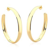 Brinco de Argola Grande Lisa Folheado a Ouro 18k