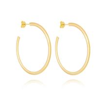 Brinco de Argola Grande Semi Joia Banhado Ouro 18k