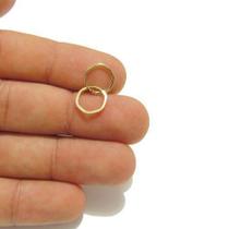 Brinco De Argola Infantil E Adulto Sextavada Ouro 18k 750 Brinco De Argola Infantil E Adulto Sextavada Ouro 18k 750