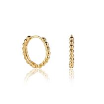 Brinco de Argola Justa Click Bolinhas Em Ouro 18k 10mm Brinco de Argola Justa Click Bolinhas Em Ouro 18k 10mm