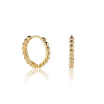 Brinco de Argola Justa Click Bolinhas Em Ouro 18k 10mm Brinco de Argola Justa Click Bolinhas Em Ouro 18k 10mm