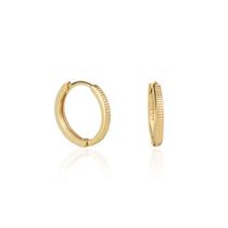 Brinco de Argola Justa Click Trabalhado Em Ouro 18k 10mm Brinco de Argola Justa Click Trabalhado Em Ouro 18k 10mm