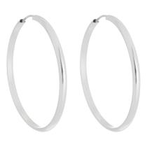 Brinco De Argola Lisa 3 Cm Em Prata 925 Legítima Fio Redondo