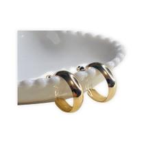 Brinco de Argola Lisa e Larga Média Folheado 18K Brinco de Argola Lisa e Larga Média Folheado 18K