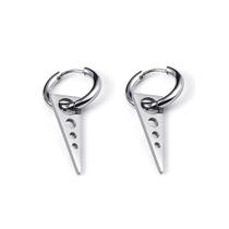 Brinco de argola não escurece aço inox prata Titânio Aço lança Seta Clip cone Triângulo Triangular