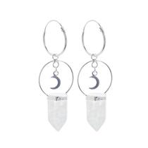 Brinco de Argola Pedra da Lua Prata 925