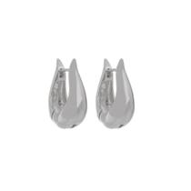 Brinco de argola pequena diana vintage metal folheado em ródio branco Brinco de argola pequena diana vintage metal folheado em ródio branco