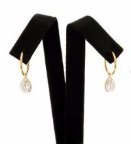 Brinco De Argola + Pingente 6mm Em Ouro 18k 750 + Frete Brinco De Argola + Pingente 6mm Em Ouro 18k 750 + Frete