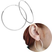 Brinco de Argola prata 925 legítima redonda 4cm