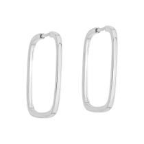 Brinco de Argola Quadrada em Prata 925 Brinco de Argola Quadrada em Prata 925