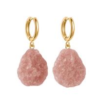 Brinco de Argola Quartzo Morango Brinco de Argola Quartzo Morango