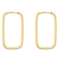 Brinco De Argola Retangular De Ouro 18k 750 Brinco De Argola Retangular De Ouro 18k 750