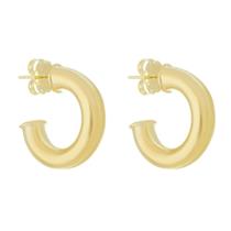 Brinco de argola tubo lele m folheado a ouro 18 k